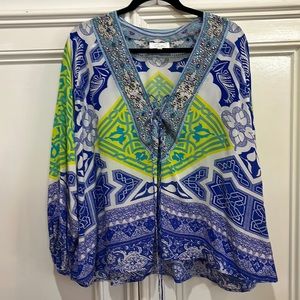 Blouson Blouse With Neck Tie